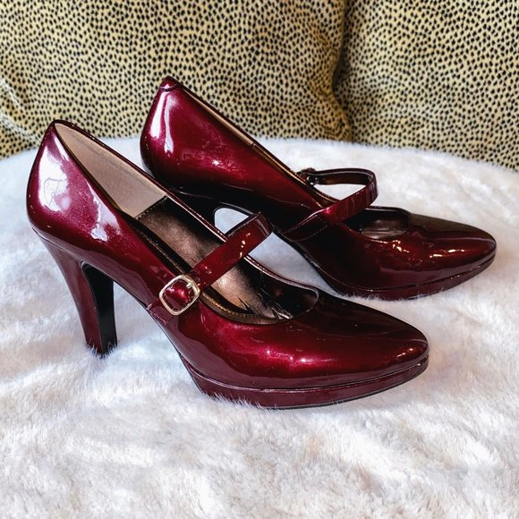 Söfft Rieta Cherry Red Patent Mary Jane Heels - Picture 2 of 5